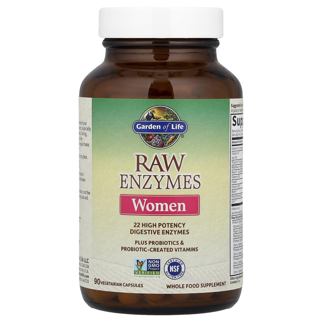 Raw Enzymes, Women's, Veggie Capsules, 90