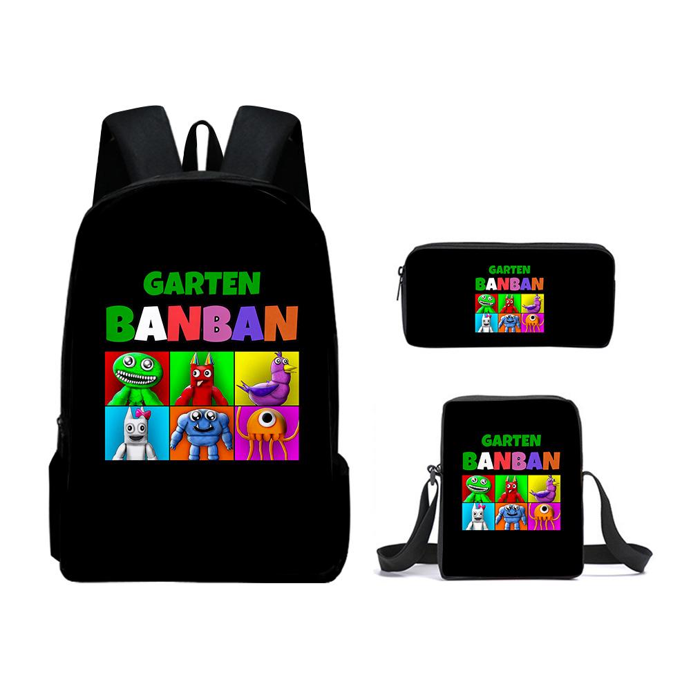 Classic Funny Garten of Banban 3D Print 3pcs/Set pupil School Bags Laptop Daypack Backpack Inclined shoulder bag Pencil Case
