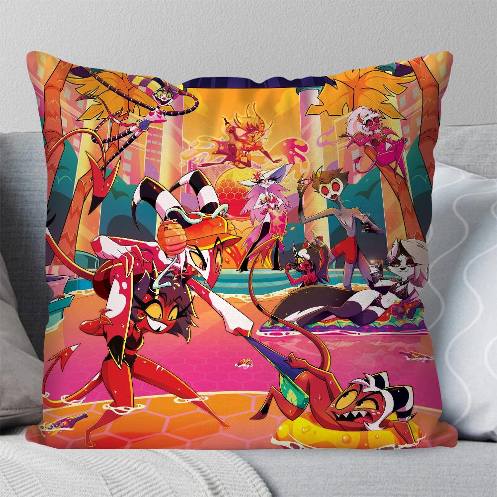 Animation H-Helluva B-Boss Pillow Case Square Pillow Bedroom Sofa Leisure Comfort Cushion Car Living Room Home Decoration 40X40