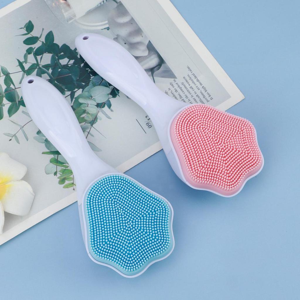Silicone Cat Claw Facial Cleansing Brush with Long Handle for Makeup Removal