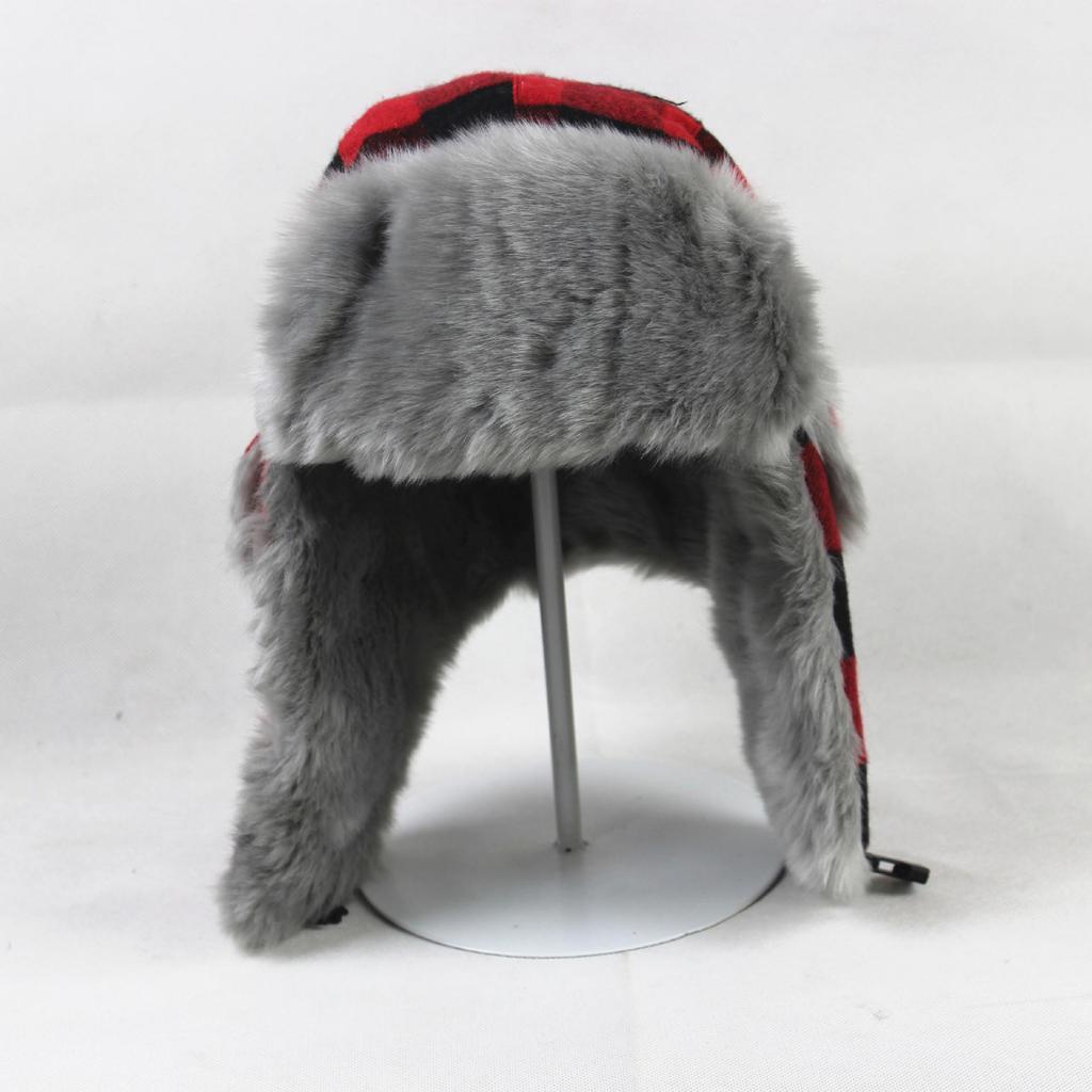 Plaid Lei Feng Hat Men & Women - Autumn/Winter Thickened Warm Hat with Ear Protection