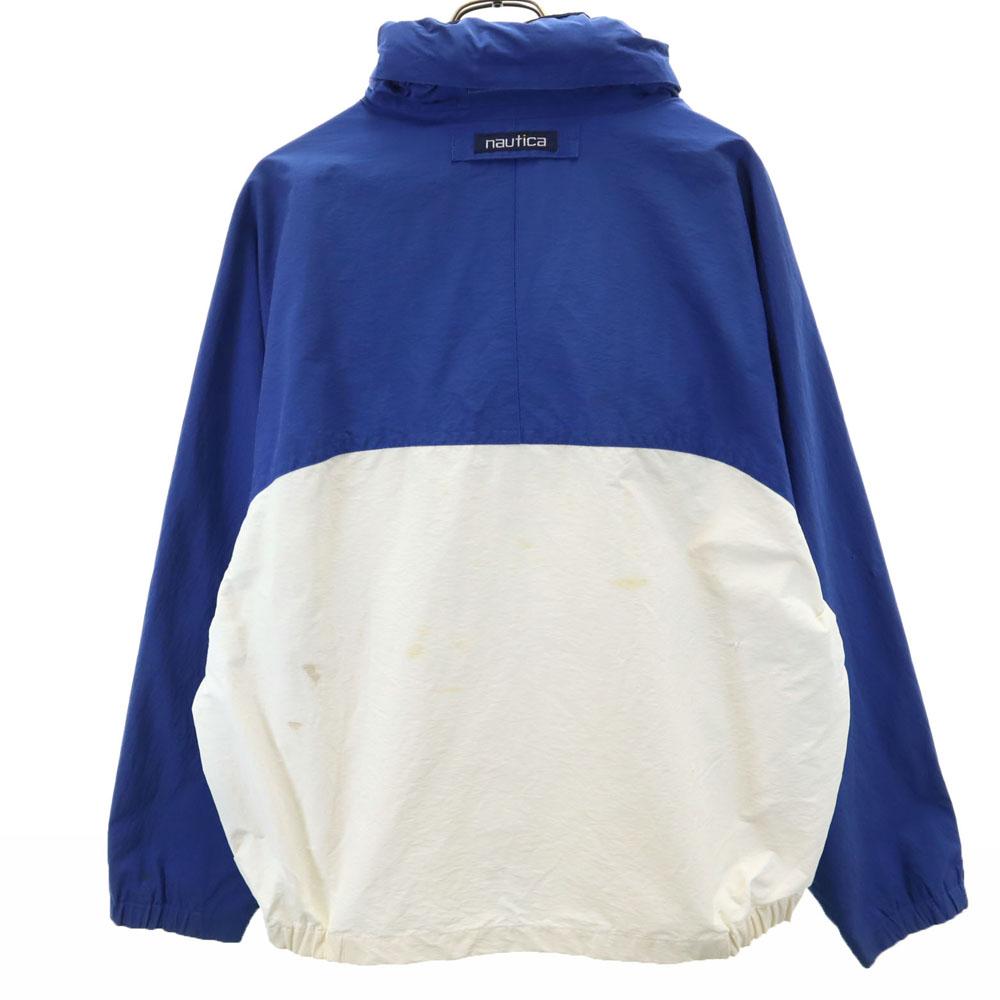 NAUTICA 90s Old Jacket L blue Two-tone hooded Men's Used