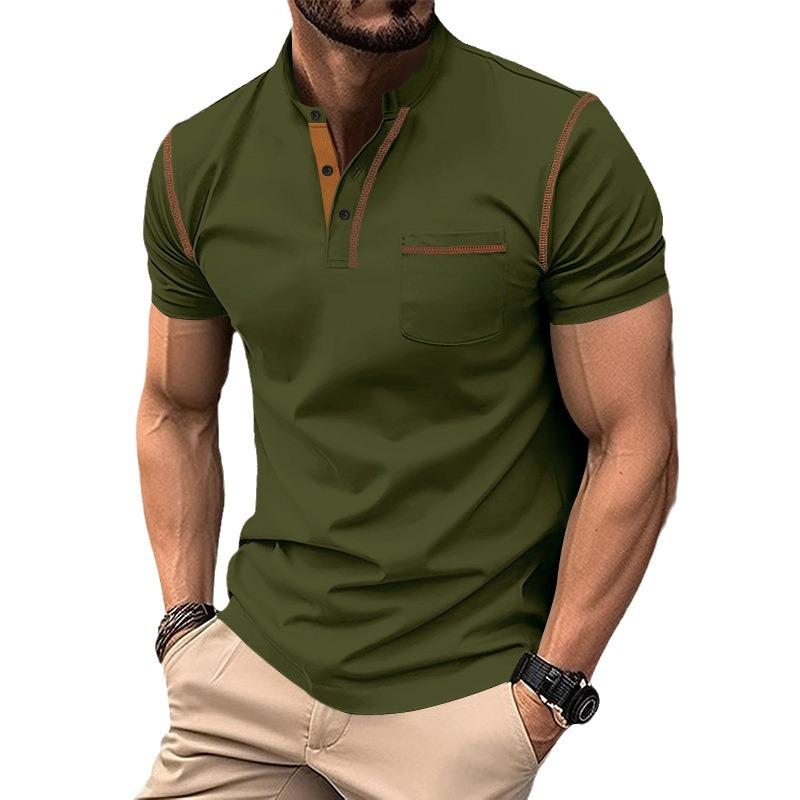 2024 Men's Quick-Dry Solid Color Polo Shirt: Summer Fashion with Turn-Down Collar