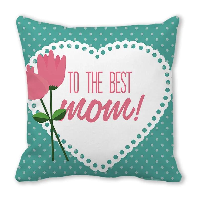Love pattern cushion cover Happy Mother's Day Pillow Case Home Decorative Pillowcases Love Letter Throw Pillow cover 45x45cm