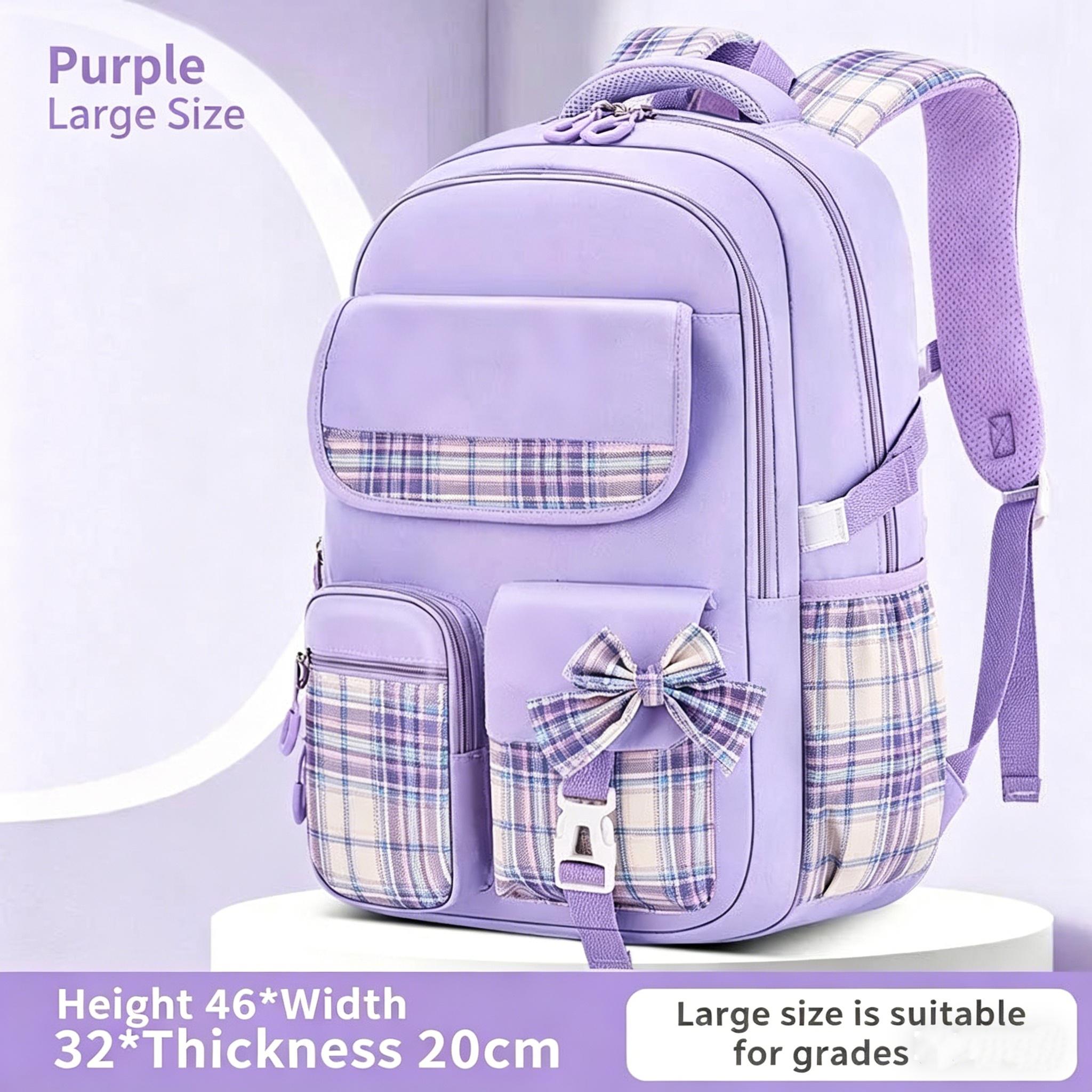 Protéger la colonne vertébrale Ergonomie Élèves du primaire Filles Sac à dos à carreaux Grande capacité Léger Imperméable