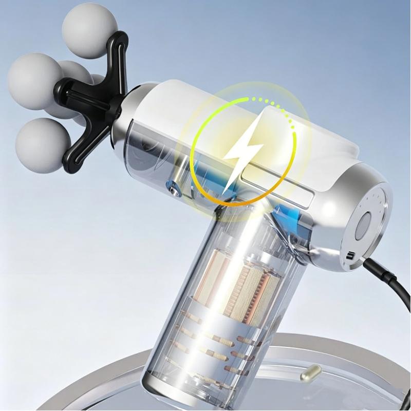 Upgraded Fascia Gun Replaceable 3/5-Head Massager Muscle Relaxation Silent Massager Portable Mini Electric Fascia Massager