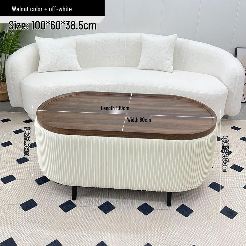 Stylish Compact Storage Combo: Round Coffee Table & Sofa Side Table Set