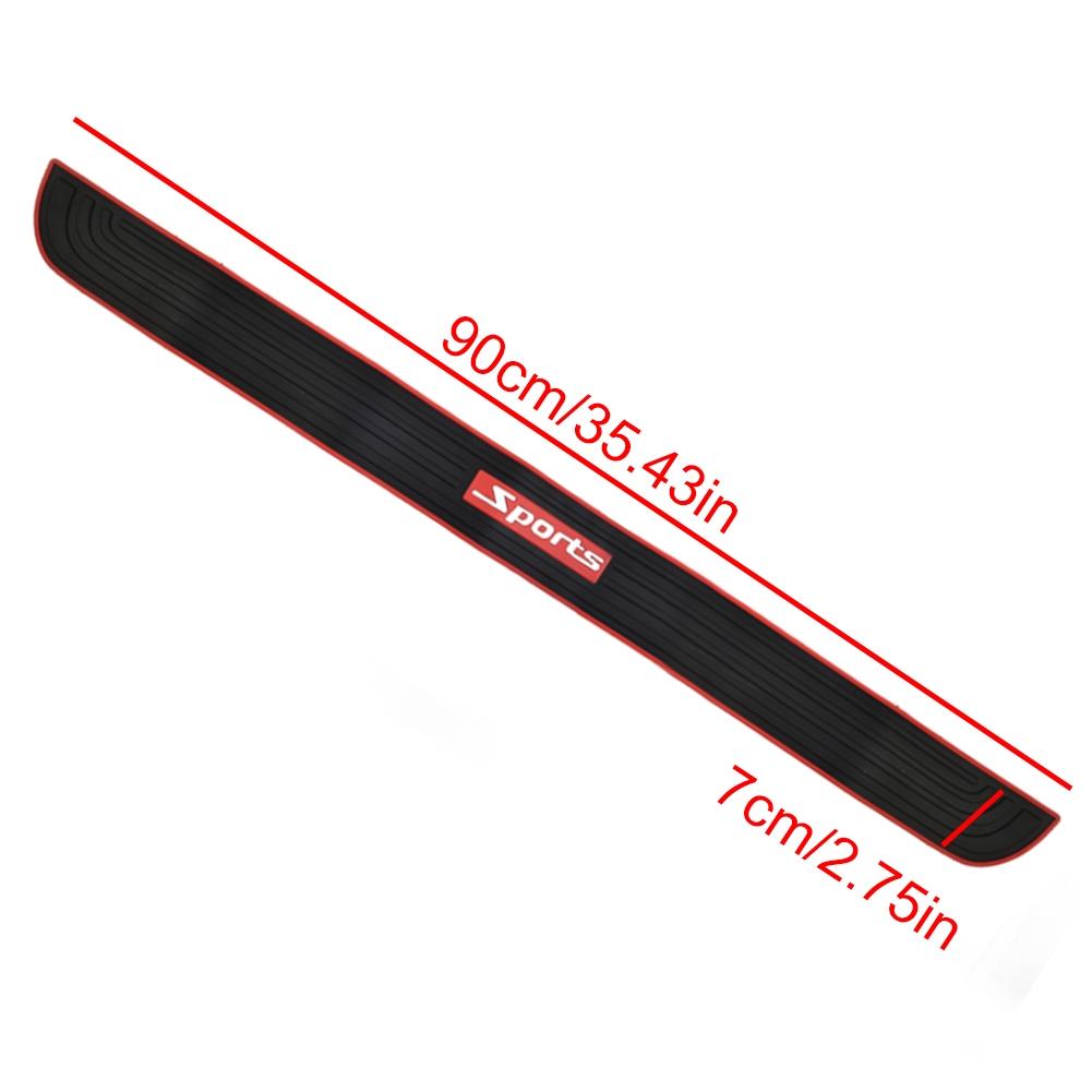 Black & Red Door Sill Strip 90cm x 7cm 1pcs 90cm Car Auto Rear Trunk New