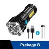 Ny stil 6LED lommelykt Mini bærbar lampe med innebygd 18650 batteri USB oppladbar COB LED-lommelykt for campinglys