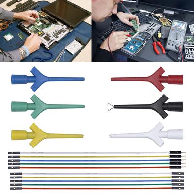 Convenient & Reliable Aircraft Shaped Gold Plated Test Hook with 20cm DuPont Wire Fiting for Electronics Testing Repair