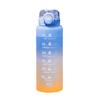1 Liter Motivations-Wasserflasche mit Strohhalm-Mundstück Mit Zeitmarkierung Auslaufsichere Sport-Wasserflasche Für Fitnessstudio Camping Tour