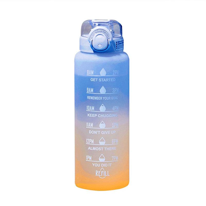 1 Liter Motivations-Wasserflasche mit Strohhalm-Mundstück Mit Zeitmarkierung Auslaufsichere Sport-Wasserflasche Für Fitnessstudio Camping Tour