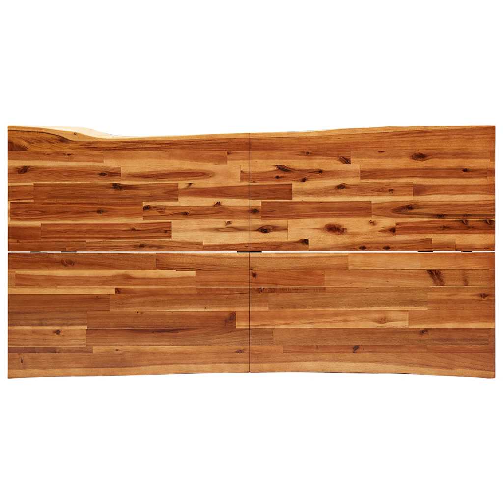 Dining Table with Live Edge 160 x 80 x 75 cm Solid Acacia Wood