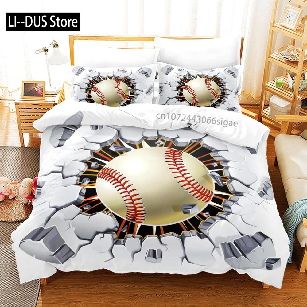 Sports Baseball Bedding Set Single Twin Full Queen King Size Baseball Bed Set Aldult Kid Bedroom Duvetcover Sets 3D Print 011