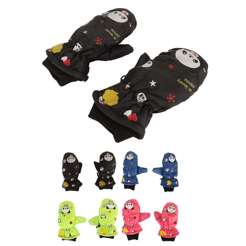 Kids Warm Snow Mittens Waterproof Widely Used Cute Pattern Polyester Fleece Windproof Kids Snow Mittens for Outdoor Walking
