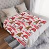 Christmas Gnome Pink Fleece Blankets Cartoon Cute Soft Flannel Cozy Blanket for Adults,Washable Lightweight Fuzzy Blanket Gift