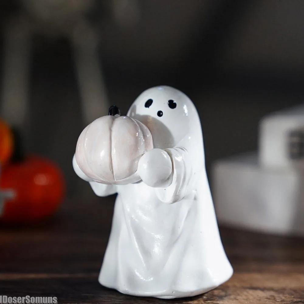 Statuie Dovleac Îmbrățișând Fantomă Statuetă Drăguță de Halloween Statuetă Înfricoșătoare de Halloween Fantomă Dovleac Rășină Mers Pentru Acasă Pentru Temă