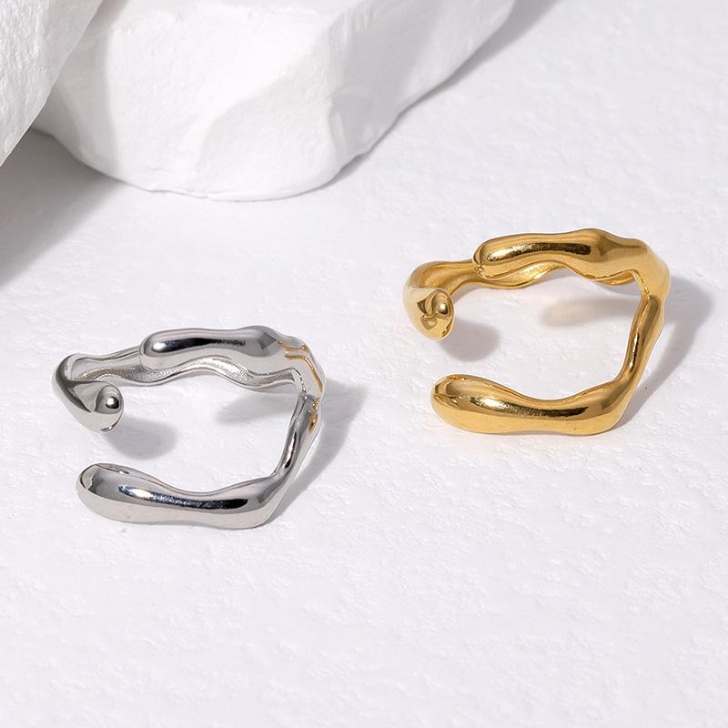 Simple Stainless Steel Adjustable Women's Ring Statement Jewelry for Women Designer Opening Finger Ring Wholesale Dropshipping