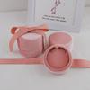 Premium Velvet Round Bow Ribbon Ring Box Wedding Jewelry Earring Ring Display Storage For Proposal Engagement 5.8*5.3cm