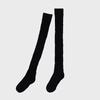 Classic Ribbed Knee Socks (Black)