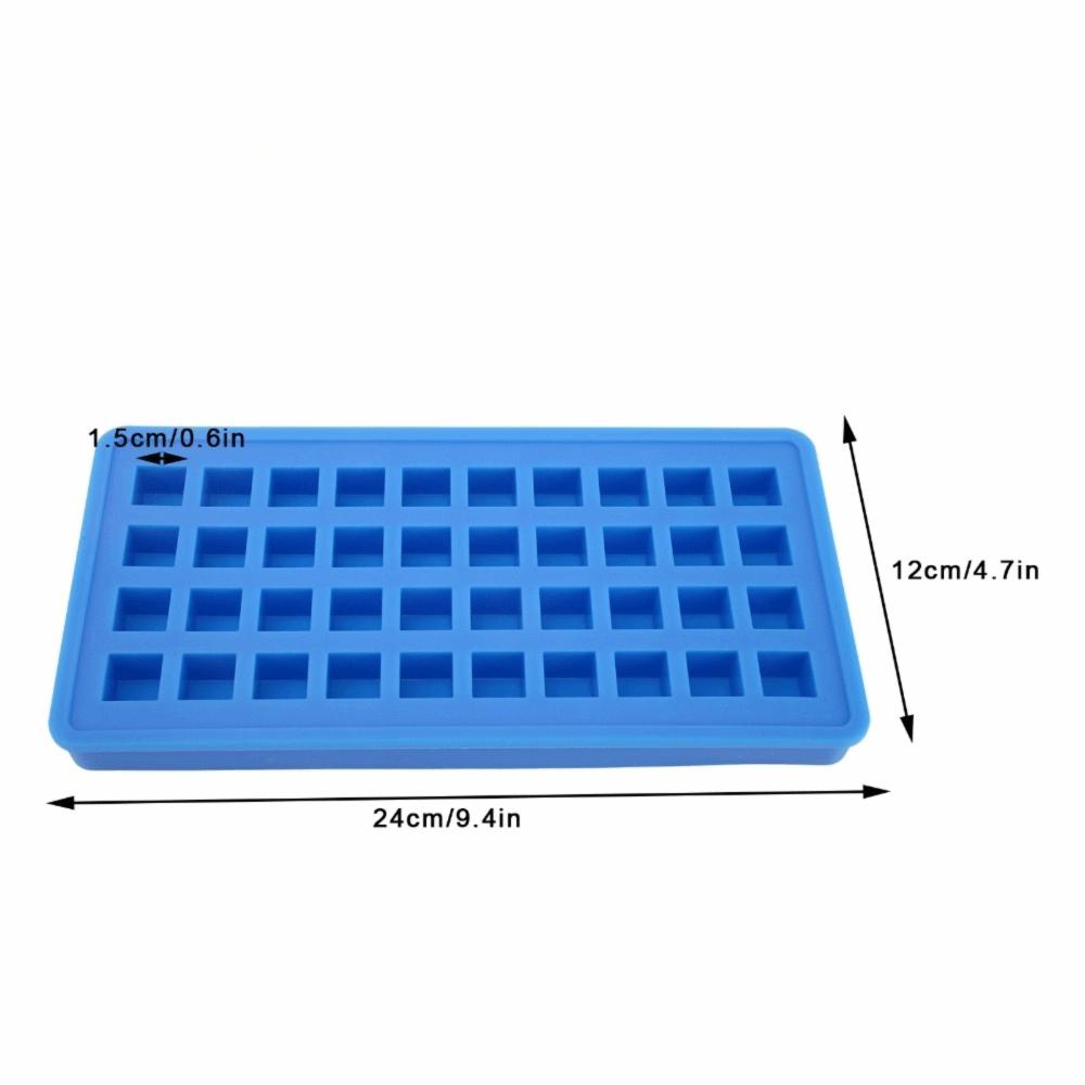 Reusable 40 Grids Ice Tray Square Shape Food Grade Silicone Candy Mold Dishwasher Safe Non Stick Ice Cubes Maker Kitchen