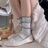 5 Pairs of Women's Summer Thin Breathable Cotton Lace Bow In The Tube Pile Socks