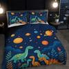 3pcs Cartoon Dinosaur Pattern Printed Bedding Set 1*quilt Cover+2*pillowcase Suitable for King Bed Single Bed for All Seasons
