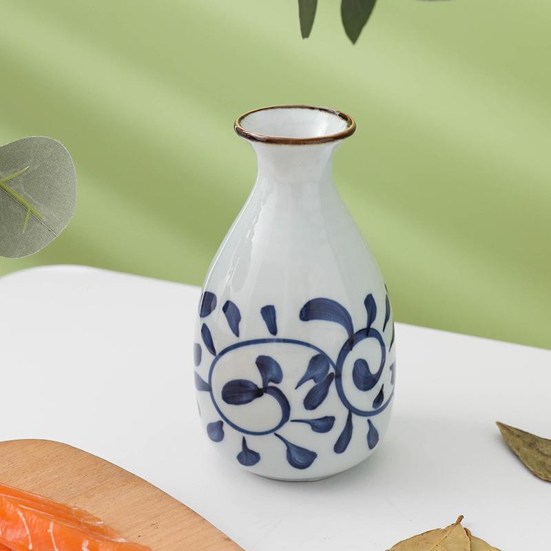 Japanese Sake Pot Kit Hand Painted Underglaze shochu Cup Set Retro Wine Ceramic Two Cups Barware For Gift Bar Sets Accessories