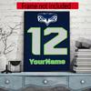 Seattle Seahawks Personalized Text Diamond Painting Round Diamond Mosaic Rhinestones Diamond Embroidery Craft Kit Wall Decor Without Frame