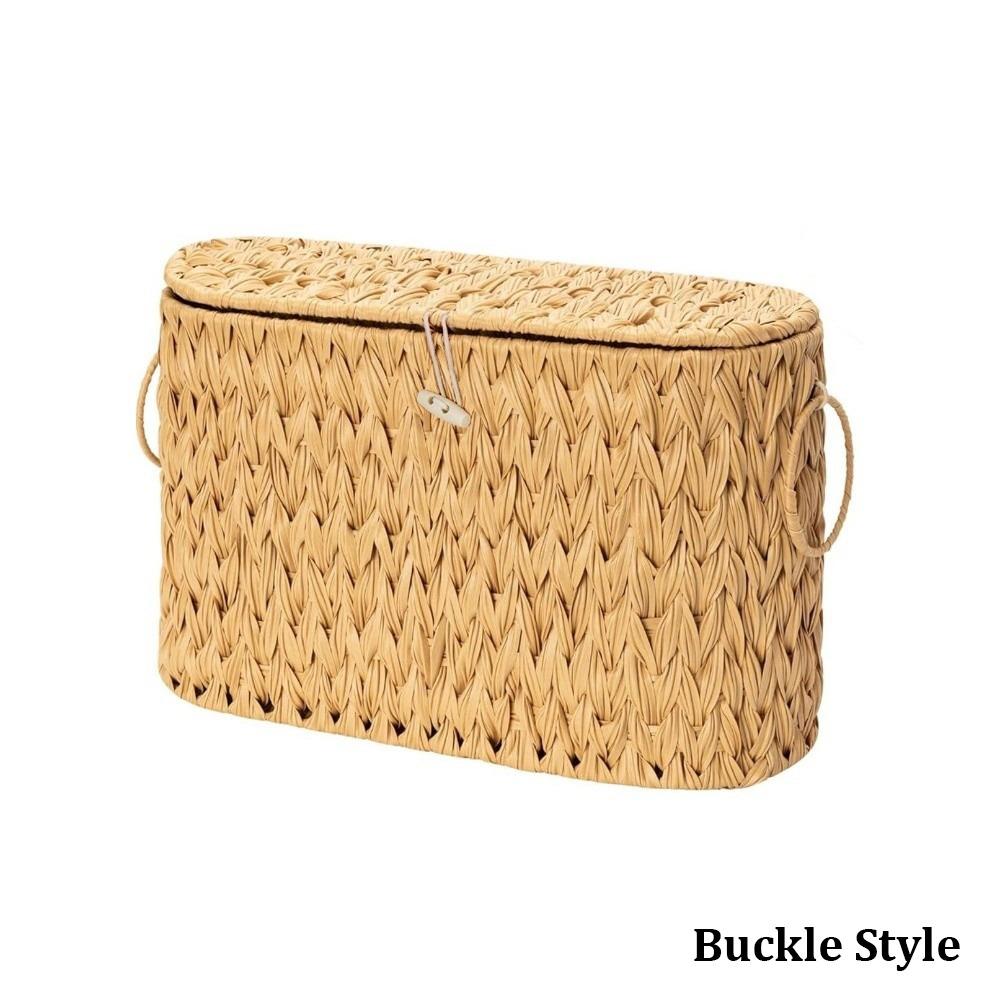 Water Hyacinth Toilet Paper Storage Baskets Large Capacity Wicker Woven Wicker Baskets Household with Lids