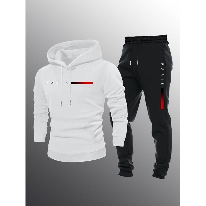 Unisex European Size Paris Letter Print Hoodie & Tracksuit
