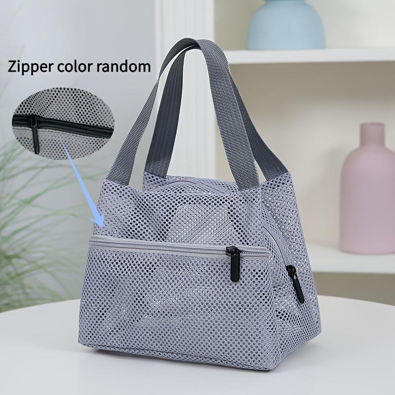 Stylish Mesh Handbag, Handbag, Makeup Pouch, Toiletry Bag, Swim Storage Bag, Suitable for Beach Vacation, Cosmetic Organizer, Casual Travel