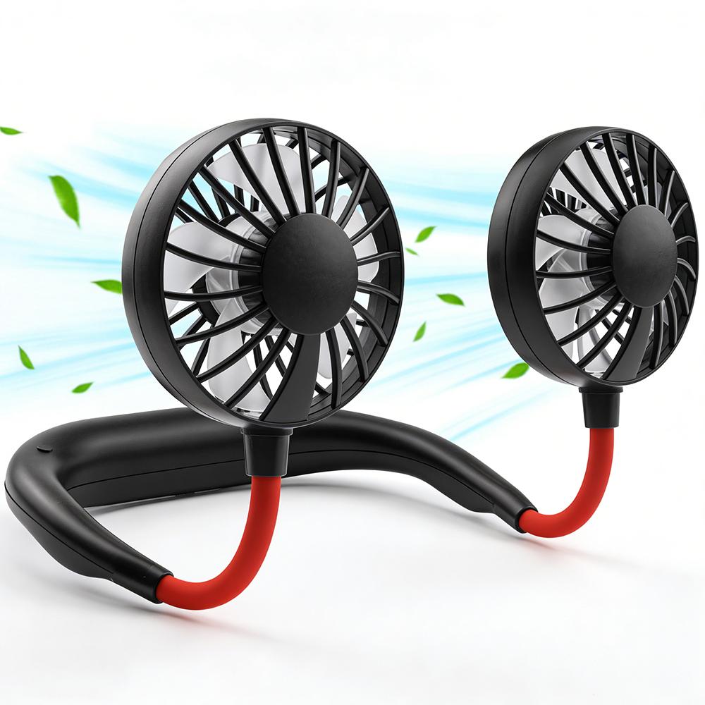 360° Rotation Portable Cooling Neck Fan Personal Neck Fans 3 Adjustable Speed Wearable Neck Fan for Office Sport Travel
