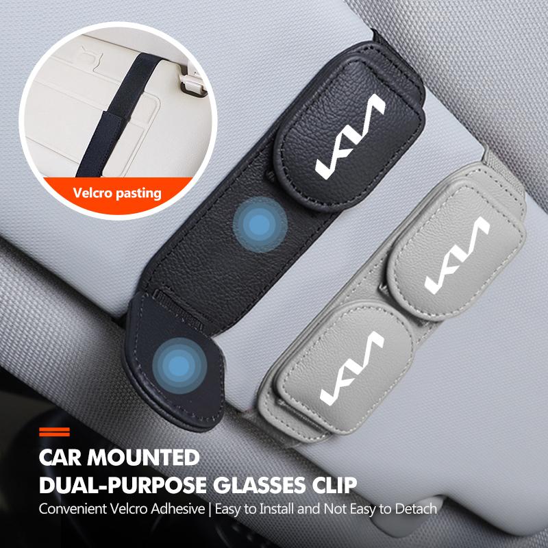 For KIA Car Sun Visor Eyeglass Holder Card Clip Storage Accessories K5 K2 Optima Soul Spectra Niro Cadenza Sephia Carens
