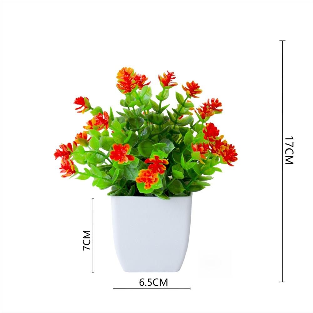 White Artificial Potted Flowers Plastic Fake Flower Bonsai  Indoor Decoration