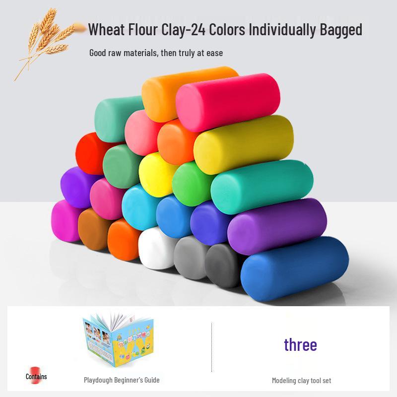 

Набор пшеничного пластилина 24 цвета: Детский набор инструментов для лепки из пластилина своими руками