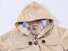 Girls' British Style Button Trench Coat with Detachable Hood - Waist-Defining, Solid Color, Mid-Length, Autumn Classic Fashion.