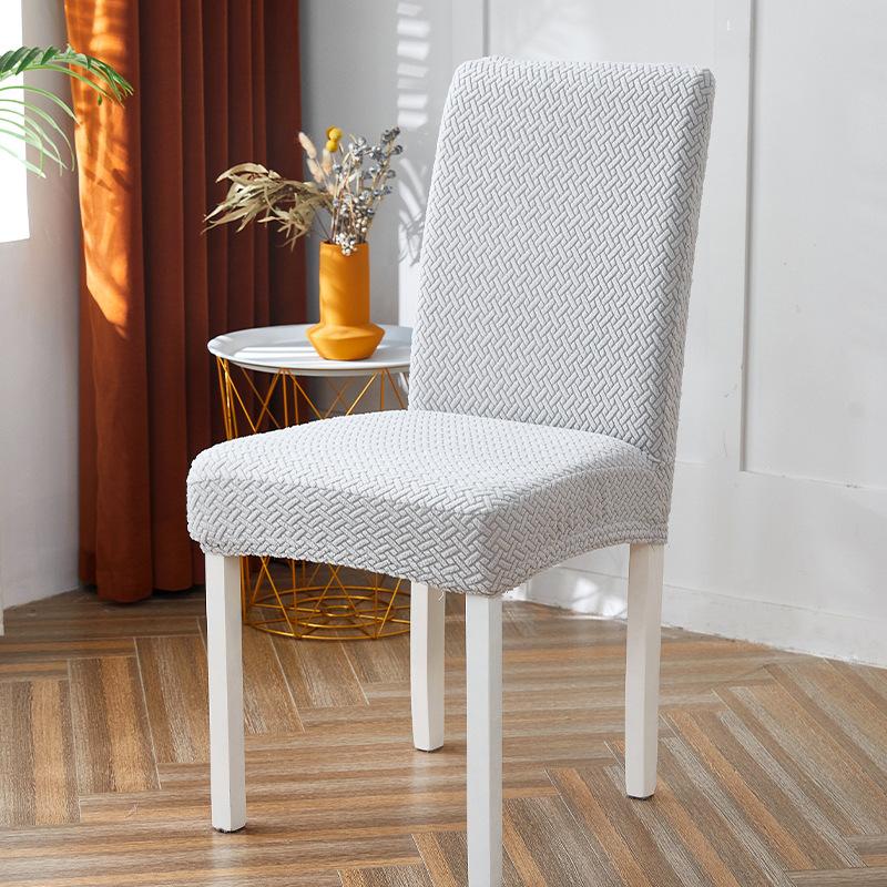 Neuer Jacquard Esszimmerstuhlbezug Bezug Rückenlehne Integrierter Elastischer Sitzbezug Haushaltshockerbezug Einfach