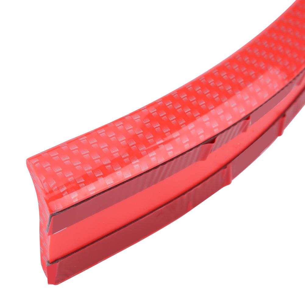 1.5mCelsius4.9ft Carbon   Soft Rubber Car Rear Roof   Spoiler Wing Lip Sticker Red