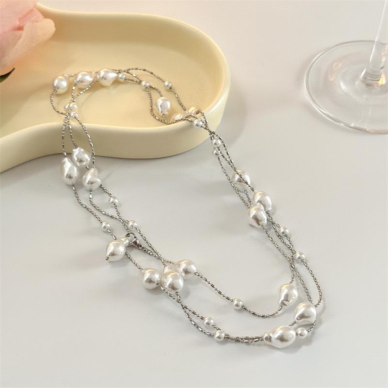 NK-239 Baroque 140cm Handmade Pearl Long Necklace Multi-Layer Women's Sweater Chain Jewelry
