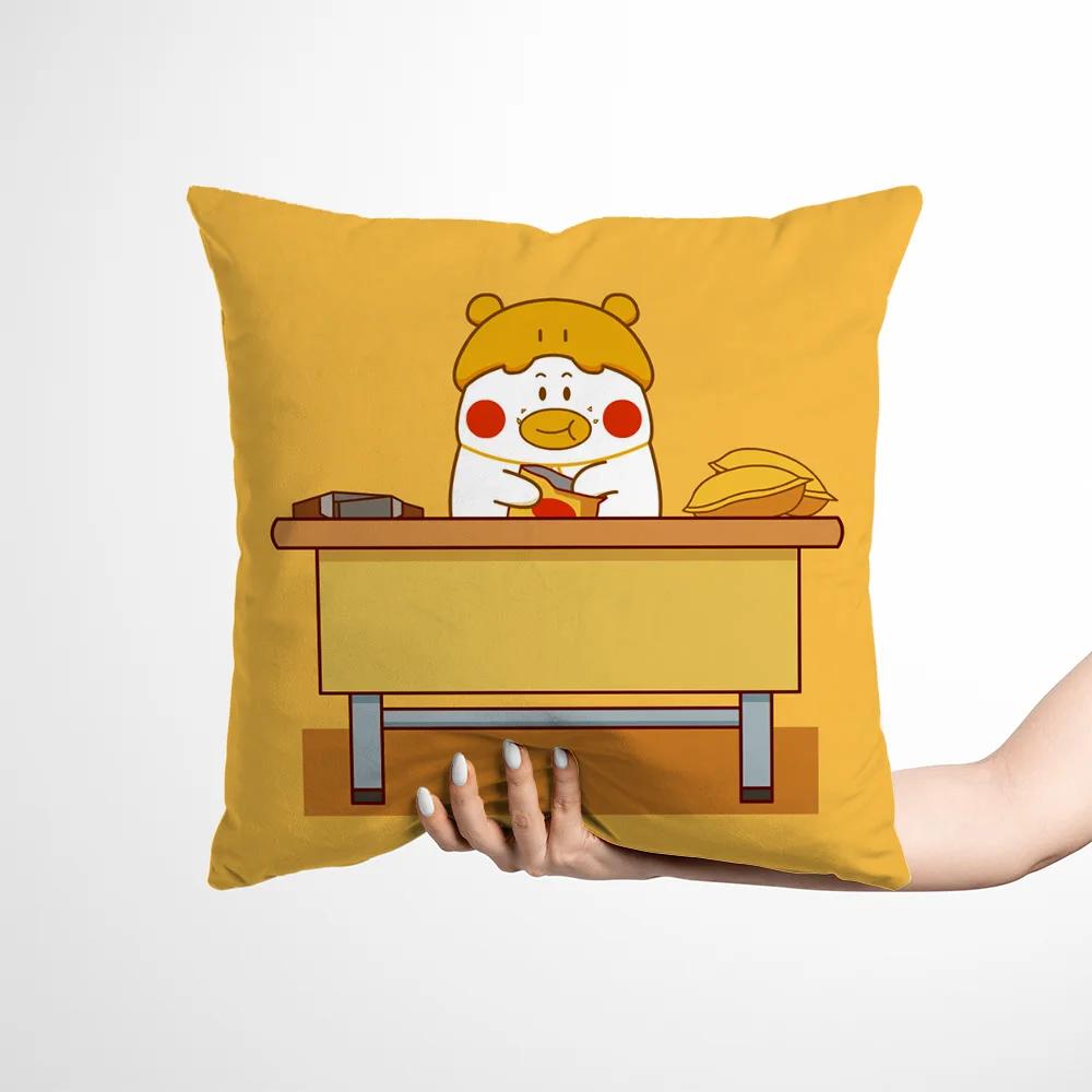 Luxury Cushion Cover x Cute Duck Case for Pillow Covers Decorative Pillows for Sofa Silk Pillowcase 100% Home and Decoration