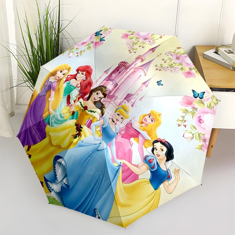 

Princess Themed Travel Umbrella-8 Ribs Automatic Opening and Closing, Portable Folding Design, Compact and Stylish Umbrella