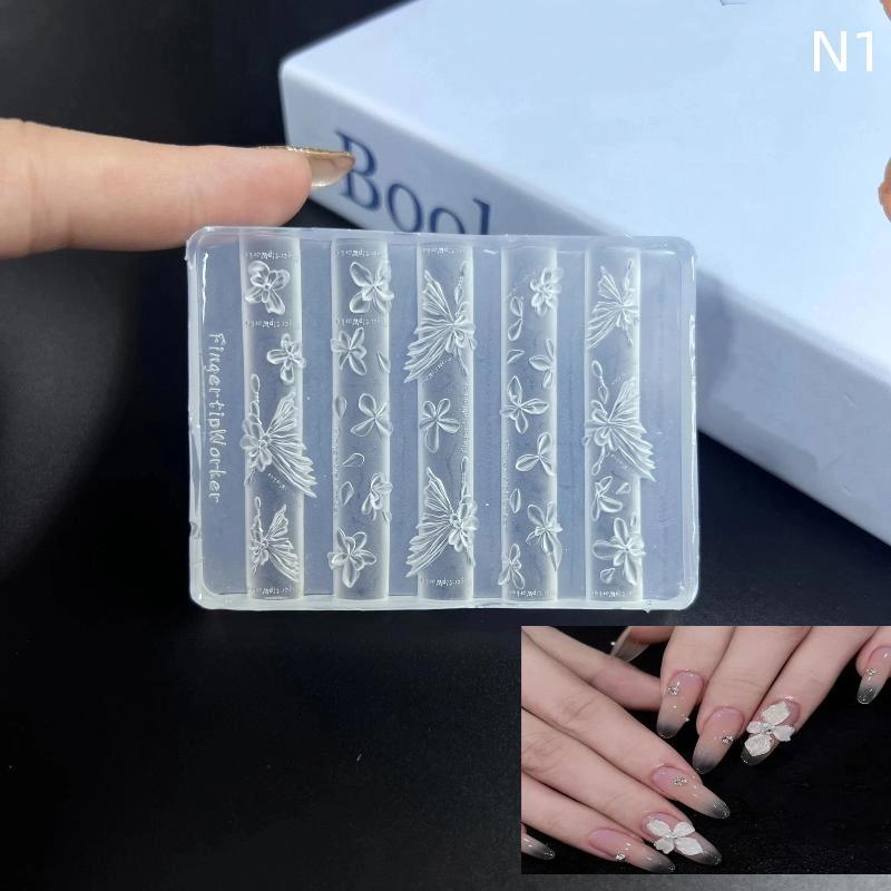 1PCS 3D Acrylic Nail Mold Sea Shell Starfish Goldfish Koi Fish Summer Coral Flower Butterfly DIY Silicone Nail Art Mold