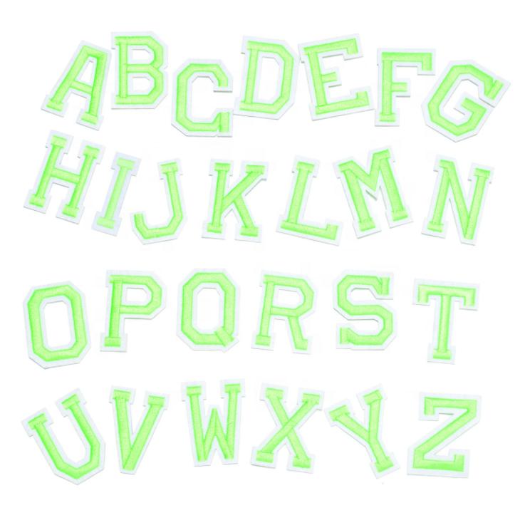 Felt Base Custom Embroidered Iron on Alphabet Letter Patches for Clothing