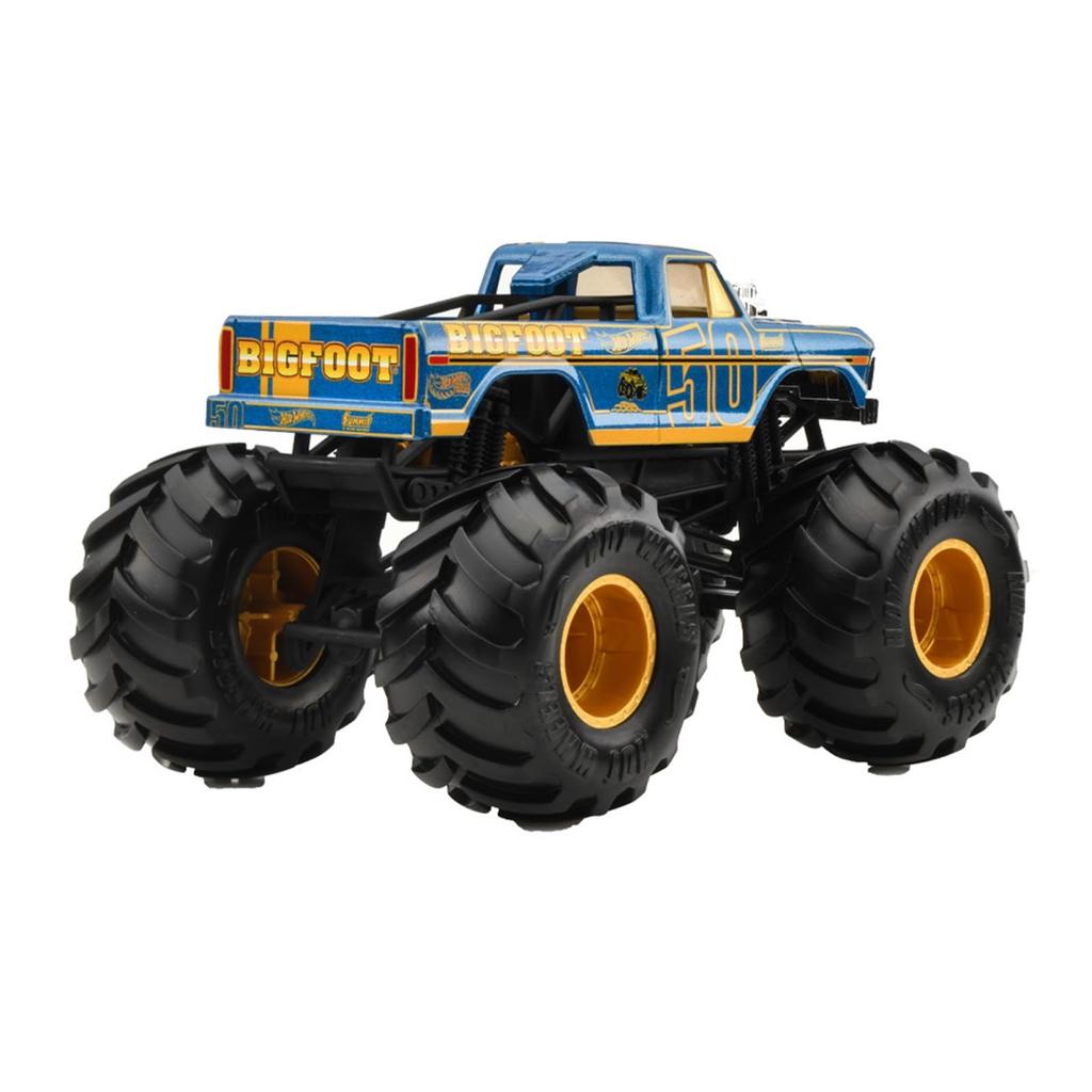 Hot Wheels Bigfoot Monster Fahrzeug Alter 3 und JCC91 (50. Jahrestag) LKW, 124er Maßstab, Modell, Hoch, Blau,