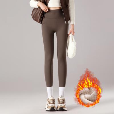 Snowflake Fluff Thick Shark Pants Legging Women Autumn Winter High Waist Elastic Slimming Warm Fleece Pants