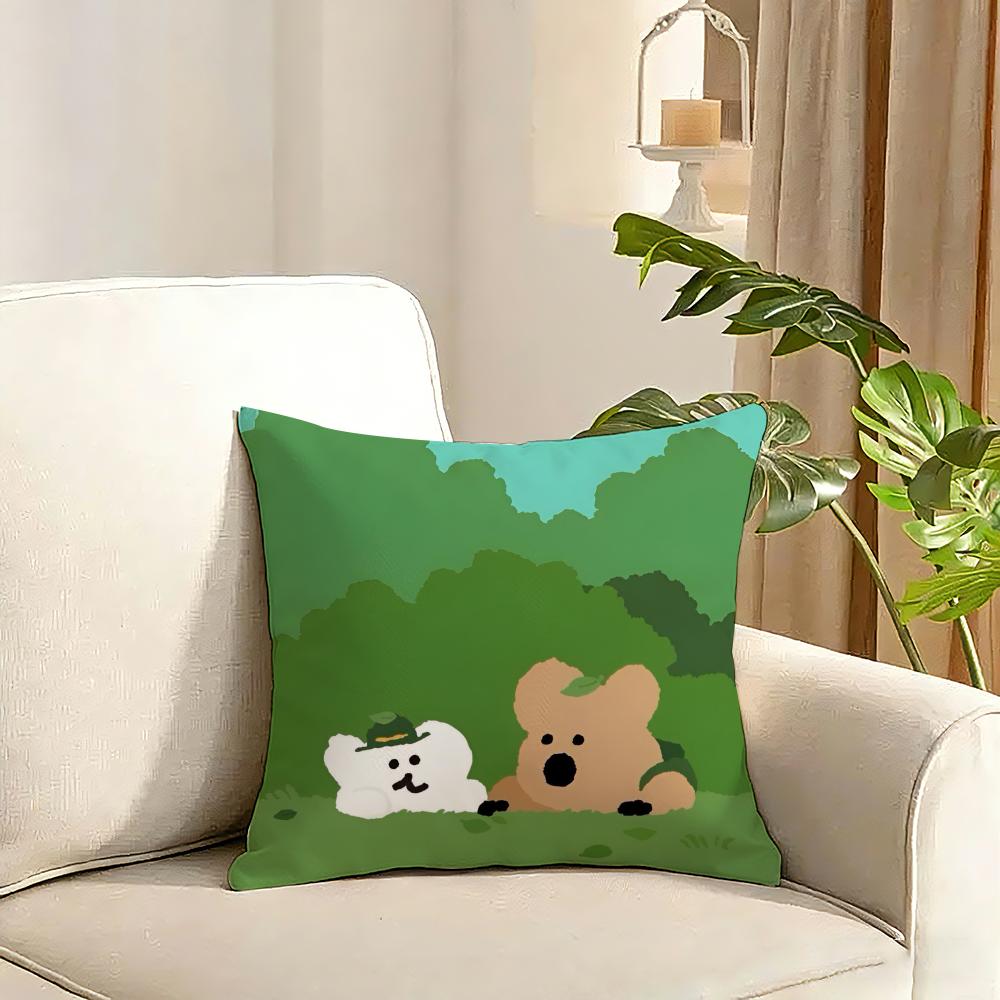 Korean stationery DDinotaeng Cushion Cover Reversible Plush Pillow Cover Soft Fluffy Home Decor for Sofa Bedroom