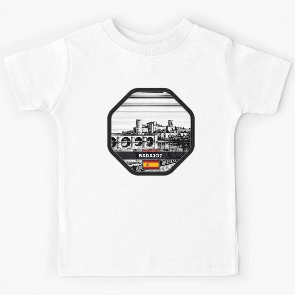 Badajoz Spain Linocut Style  Kids T-Shirt 170
