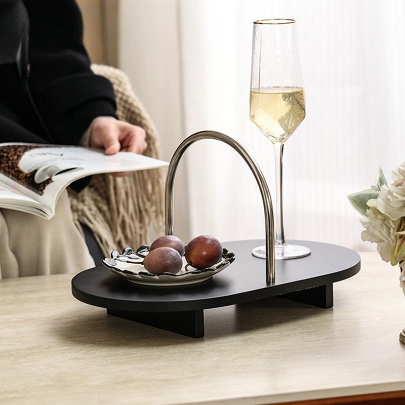 Minimalist Storage Tray with Stainless Steel Handle Decor Tray for Coffee Table Bathroom Candle PerfumeOrganizer Home Decor Gift