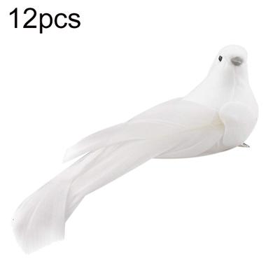 12 Stücke Künstliche Feder Mode Schaum Taube Party Hause Vogel Clip auf Dekoration Baum DIY Pflanze Bonsai Ornamente